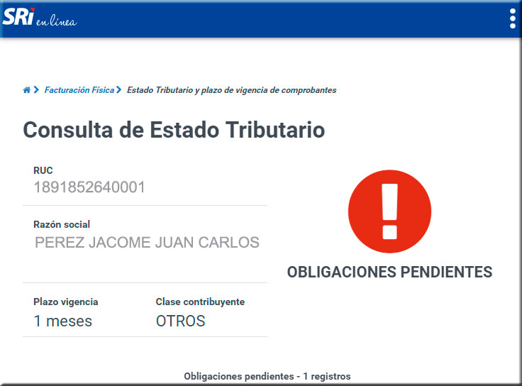 obligaciones con el sri
